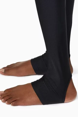 Buy The Andamane Black Holly Stirrup 80s Leggings in Nylon for
