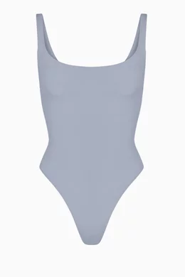 Buy SKIMS Grey Fits Everybody Square Neck Bodysuit for Women