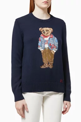 Women's polo teddy best sale bear sweater