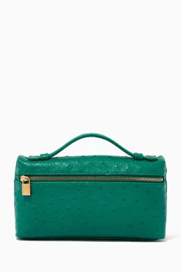Buy Loro Piana Green L19 Pouch in Ostrich Leather for WOMEN in Saudi |  Ounass