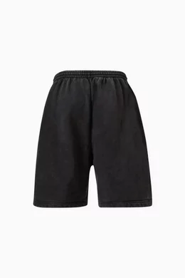 Buy Balenciaga Black Fade Out Sweat Shorts in Cotton Fleece for