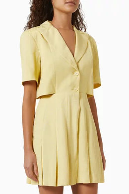 Buy SANDRO Yellow Tailored Mini Dress in Viscose for Women in