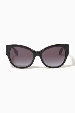 Vintage check detail butterfly discount frame sunglasses