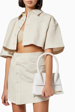 Buy Jacquemus White Le Grand Chiquito Tote Bag in Leather for