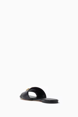 Tory burch slides black hot sale
