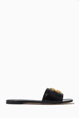 Tory burch black cheap and white slides