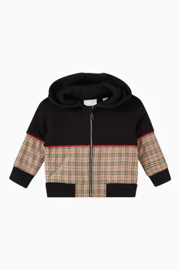 Burberry check outlet print hoodie