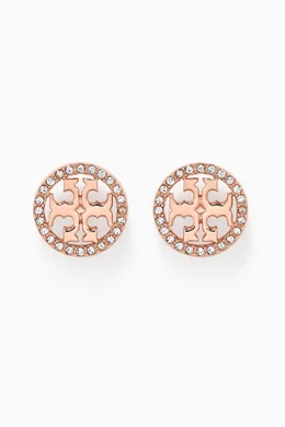 Tory burch rose gold stud earrings sale