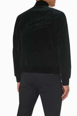 Buy SAINT LAURENT Green SAINT LAURENT Teddy Jacket in Cotton