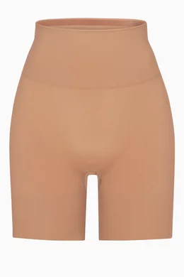Buy SKIMS Brown Seamless Sculpt Lifting Shorts for Women in Saudi