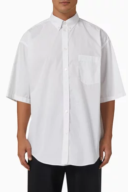 Buy Balenciaga White BB Icon Short Sleeve Shirt in Poplin for MEN ...