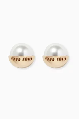 Miu miu hot sale pearl earrings