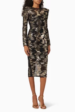 Emery art deco hot sale sequin midi dress