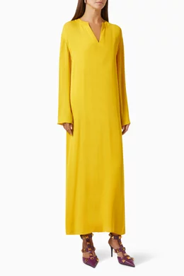 Buy Valentino Garavani Yellow Maxi Dress in Silk for Women in Saudi