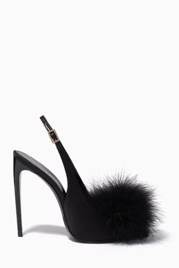 Slingback hotsell fur sandals