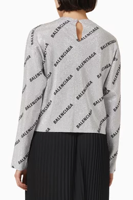 Balenciaga logo print store sweater