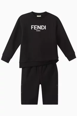 Buy Fendi Black Logo Sweatshirt in Cotton for Boys in Saudi Ounass