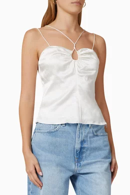 Frame satin discount keyhole top