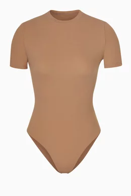 Buy SKIMS Brown Fits Everybody T-shirt Bodysuit for Women in Saudi