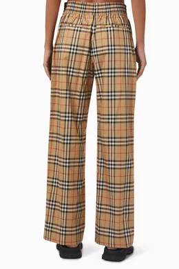Buy Burberry Neutral Louane Vintage Check Pants in Stretch cotton