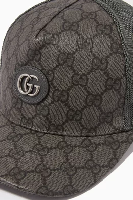 Buy Gucci Grey GG Supreme Baseball Hat in Cotton canvas for Men in