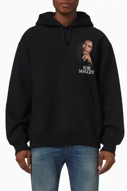 Buy WACKO MARIA Black Bob Marley Hoodie in Cotton-fleece for MEN in Saudi |  Ounass