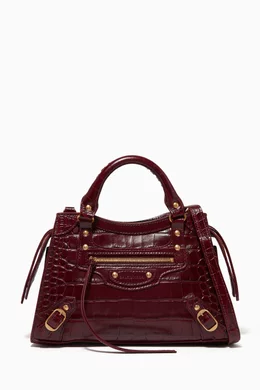 Balenciaga mini city burgundy on sale