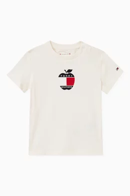Buy Tommy Hilfiger White Apple Logo T shirt in Cotton for UNISEX