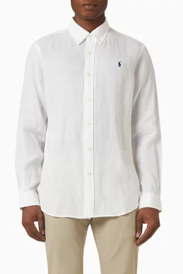 Buy Polo Ralph Lauren White Sport Shirt in Linen for Men in Saudi