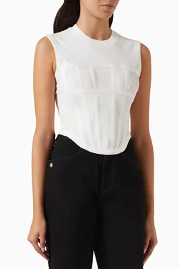 Buy Dion Lee Neutral Ribbed Corset Tank Top in Organic Cotton for Women in  Saudi