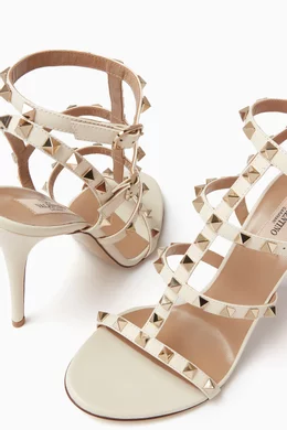 Rockstud 105mm caged leather new arrivals sandals