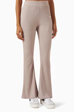 Ribbed Jersey Pants Beige
