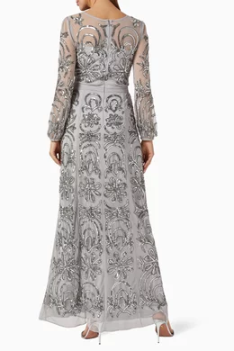 Buy Raishma Grey Embellished Floral Maxi Dress for Women in Saudi