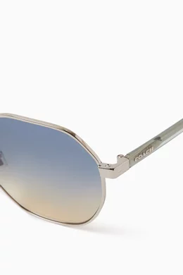 Coach silver aviator sunglasses deals