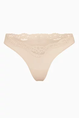 Buy SKIMS Neutral Fits Everybody Lace Dipped Thong for Women in Saudi
