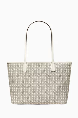Buy Tory Burch White Ever ready Zip Tote Bag in Coated canvas for