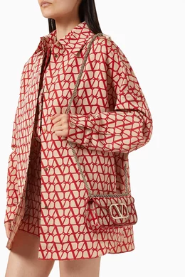 Buy Valentino Garavani Red Valentino Garavani Small Locò Toile Iconographe  Shoulder Bag in Cotton blend for Women in Kuwait