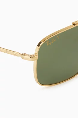 RB3796 Sunglasses in Gold and Dark Green - RB3796