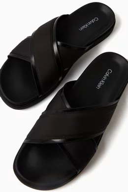 Buy Calvin Klein Black City Criss cross Sandals for Men in Saudi