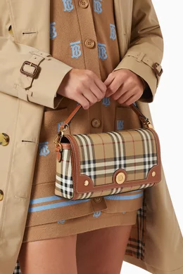 Burberry small canvas check and cheap leather crossbody bag
