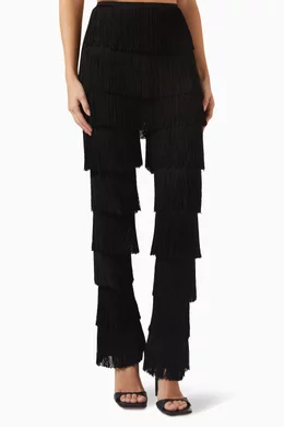 Norma Kamali Fringe Spat Leggings