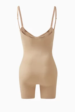 Buy SKIMS Grey Seamless Sculpt Mid Thigh Bodysuit for Women in