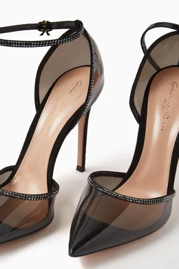 Buy Gianvito Rossi Black Sabin 105 Crystal embellished Pumps in