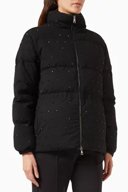 Buy Moncler Black Fuligule Short Down Jacket for Women in Saudi