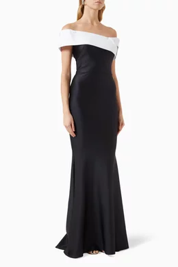 Buy Nicole Bakti Multicolour Off shoulder Two tone Gown for