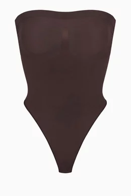 Buy SKIMS Brown Seamless Sculpt Strapless Thong Bodysuit for Women