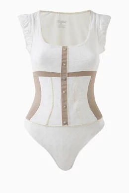 Out From Under Eyelet Corset One-Piece Swimsuit