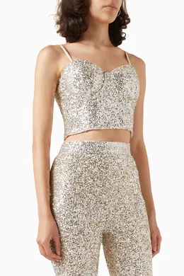 Silver Sequin Crop Top – Never Fully Dressed