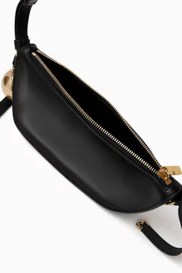 Buy Burberry Black Mini Shield Shoulder Bag in Leather for Women