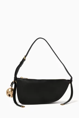 Buy Burberry Black Mini Shield Shoulder Bag in Leather for Women